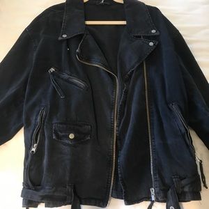 Free people black denim jacket